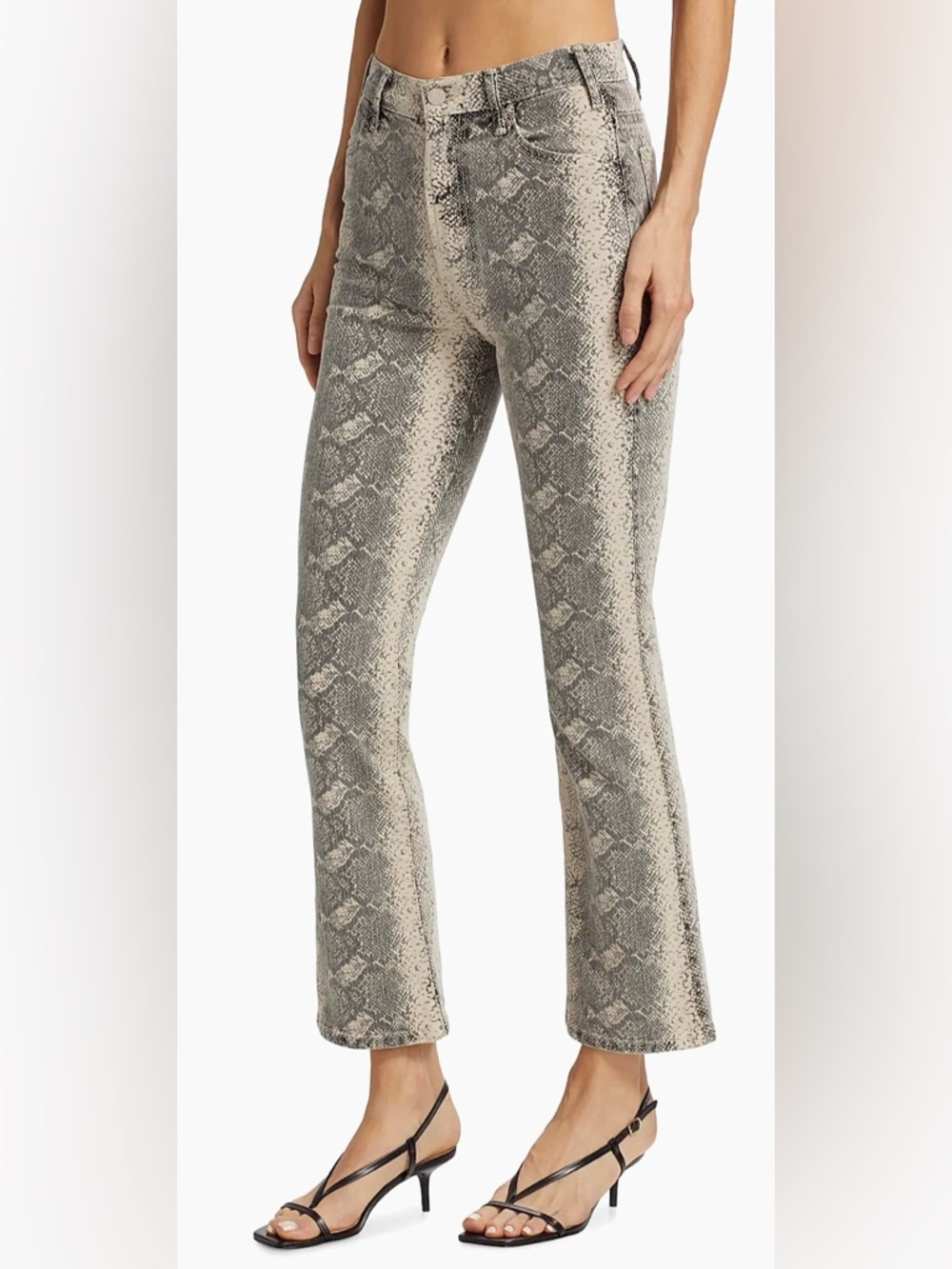 NWT MOTHER "The Hustler" Flood jeans in the "Boa Babe" snake print 27 - Picture 13 of 16